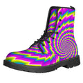 Abstract Twisted Moving Optical Illusion Lace-Up Boots