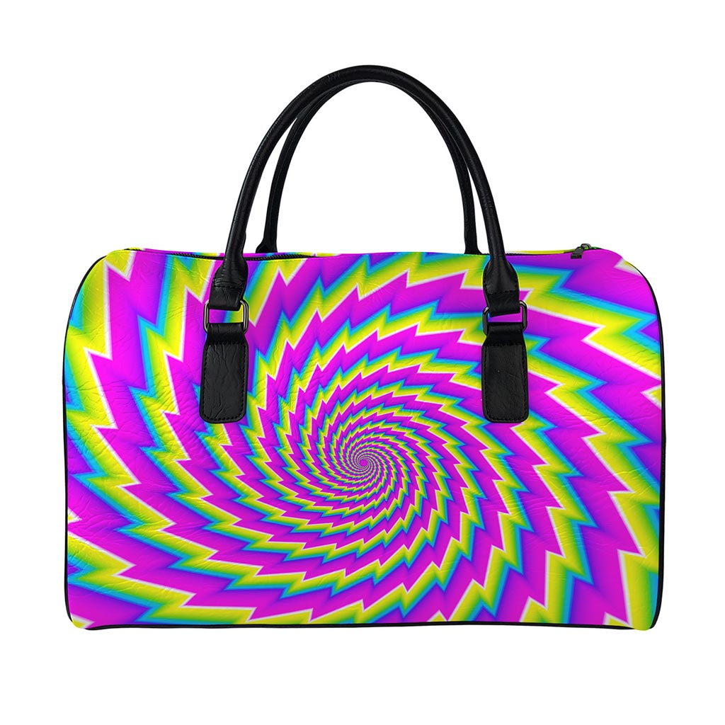 Abstract Twisted Moving Optical Illusion Leather Duffle Bag