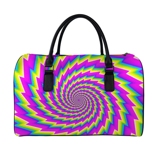 Abstract Twisted Moving Optical Illusion Leather Duffle Bag
