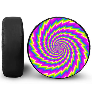 Abstract Twisted Moving Optical Illusion Leather Spare Tire Cover