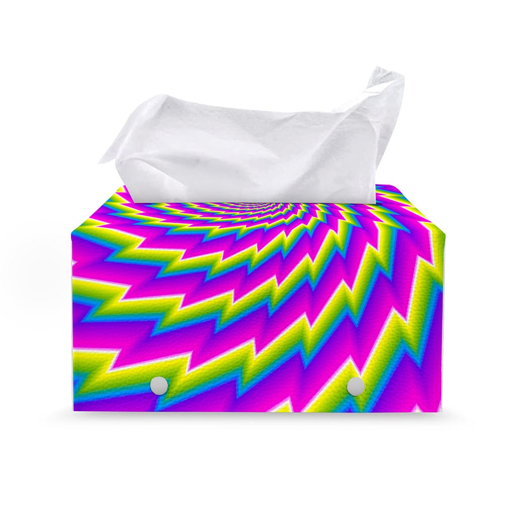Abstract Twisted Moving Optical Illusion Leather Tissue Box Cover