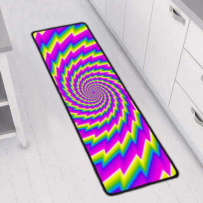 Abstract Twisted Moving Optical Illusion Long Kitchen Mat