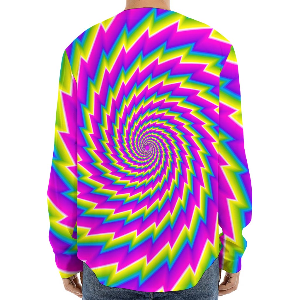 Abstract Twisted Moving Optical Illusion Long Sleeve Baseball Jersey