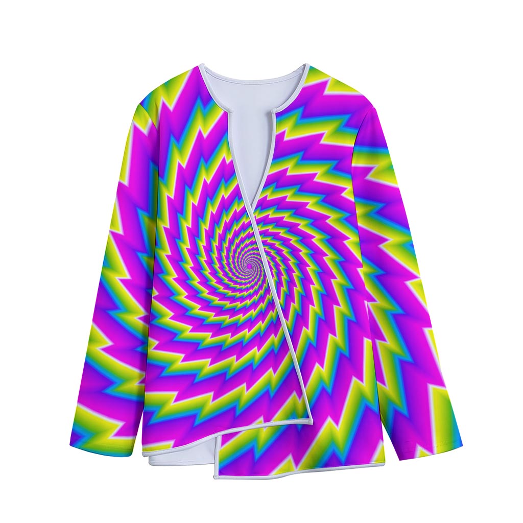 Abstract Twisted Moving Optical Illusion Long Sleeve Short Coat