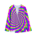Abstract Twisted Moving Optical Illusion Long Sleeve Short Coat