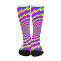 Abstract Twisted Moving Optical Illusion Long Socks