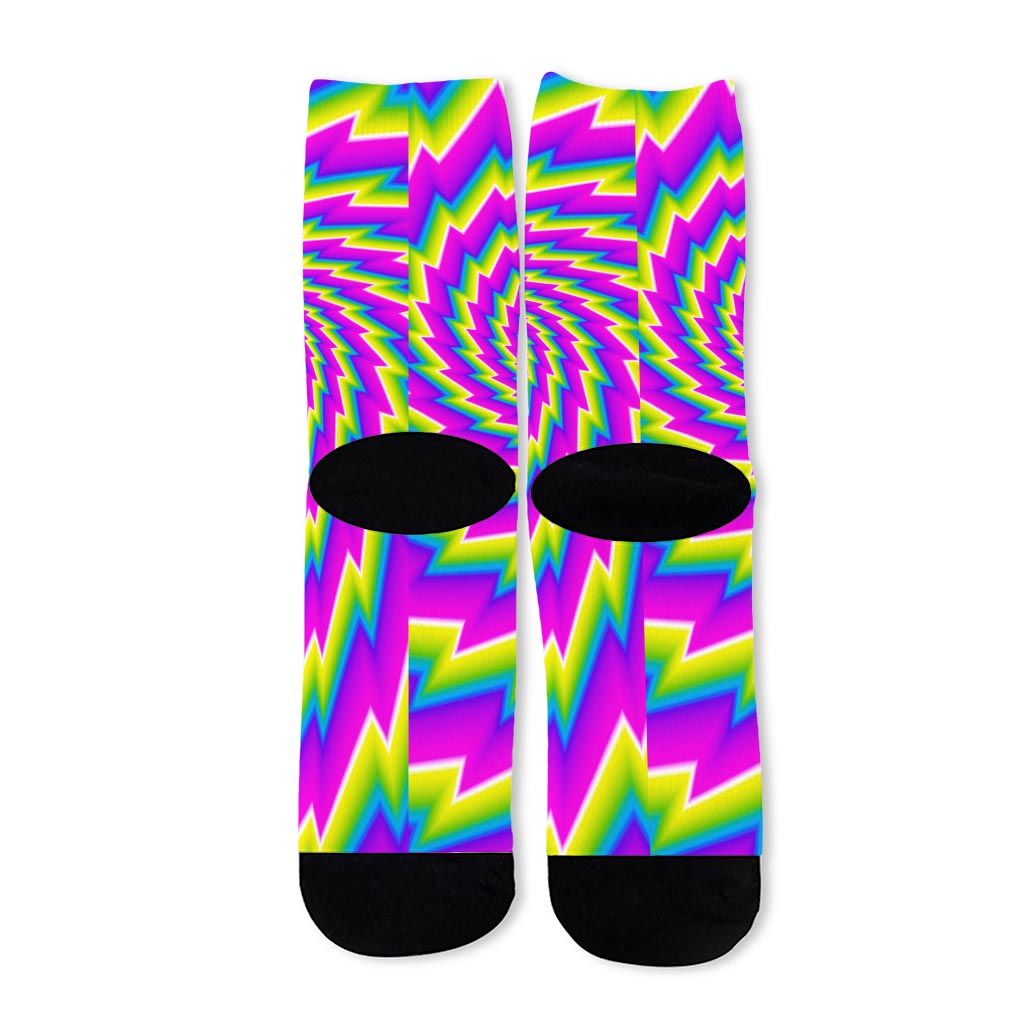 Abstract Twisted Moving Optical Illusion Long Socks