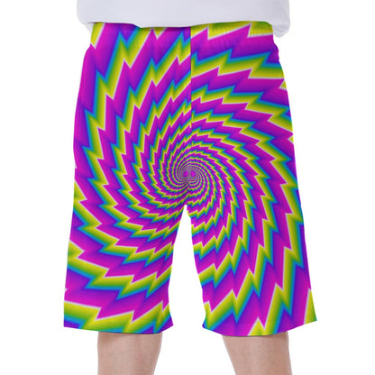 Abstract Twisted Moving Optical Illusion Men's Beach Shorts
