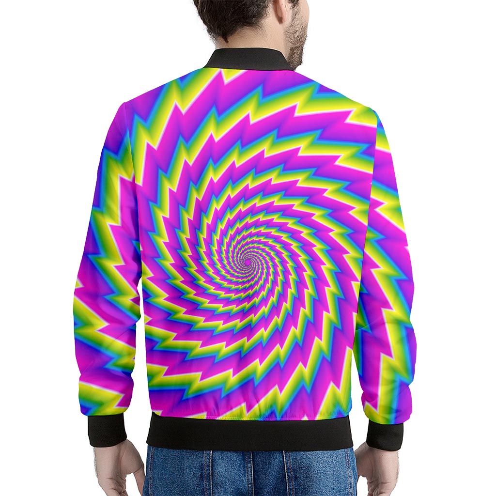 Abstract Twisted Moving Optical Illusion Men's Bomber Jacket