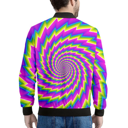 Abstract Twisted Moving Optical Illusion Men's Bomber Jacket