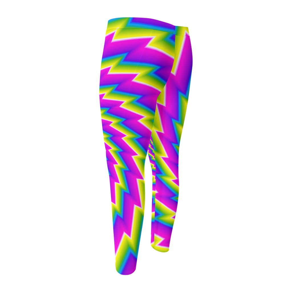 Abstract Twisted Moving Optical Illusion Men's Compression Pants
