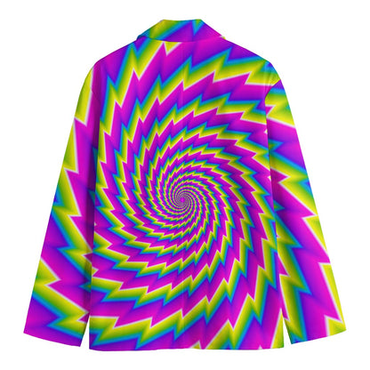 Abstract Twisted Moving Optical Illusion Men's Cotton Blazer