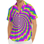 Abstract Twisted Moving Optical Illusion Men's Deep V-Neck Shirt