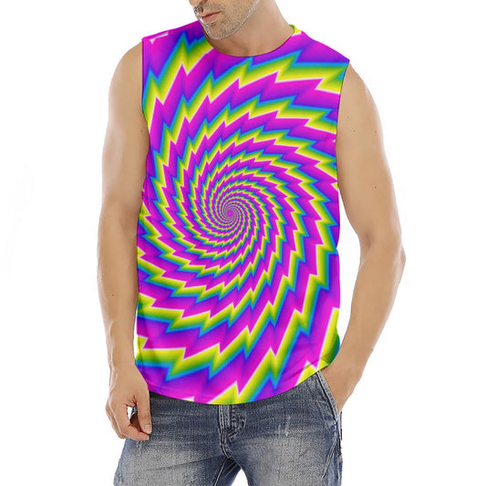Abstract Twisted Moving Optical Illusion Men's Fitness Tank Top