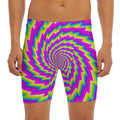 Abstract Twisted Moving Optical Illusion Men's Long Boxer Briefs