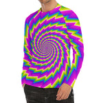 Abstract Twisted Moving Optical Illusion Men's Long Sleeve Rash Guard