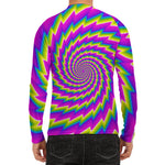 Abstract Twisted Moving Optical Illusion Men's Long Sleeve Rash Guard