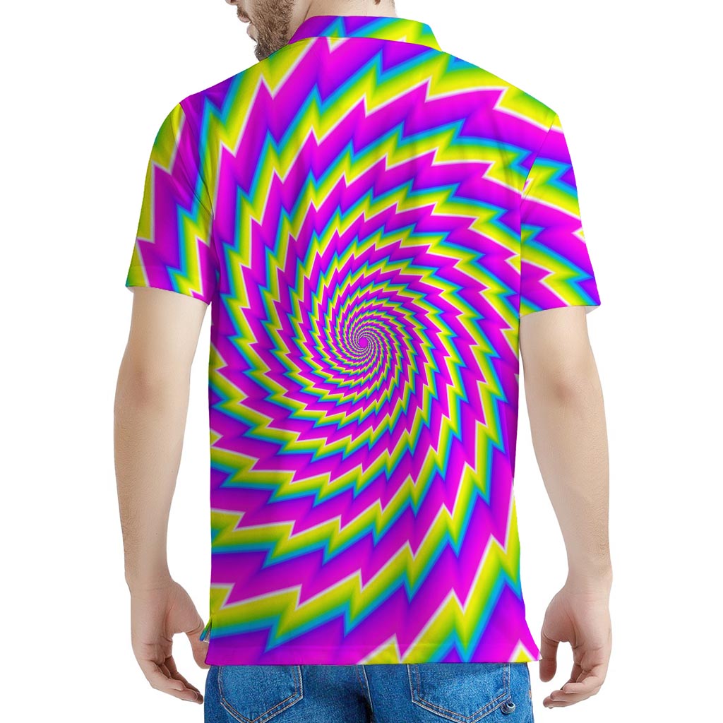 Abstract Twisted Moving Optical Illusion Men's Polo Shirt