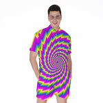 Abstract Twisted Moving Optical Illusion Men's Rompers