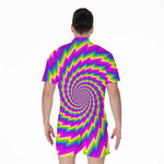 Abstract Twisted Moving Optical Illusion Men's Rompers
