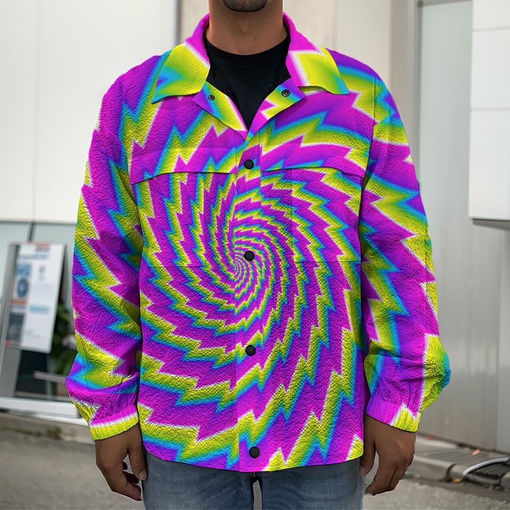 Abstract Twisted Moving Optical Illusion Men's Shirt Jacket