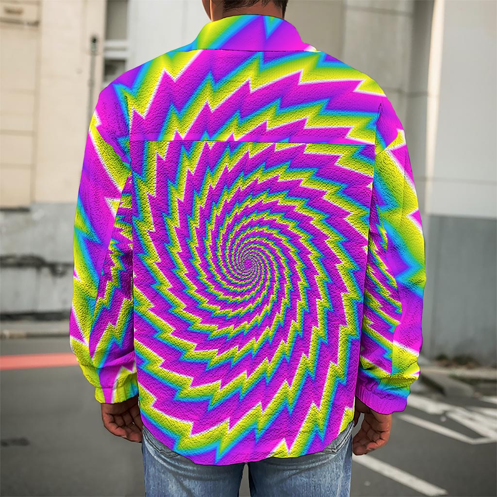 Abstract Twisted Moving Optical Illusion Men's Shirt Jacket