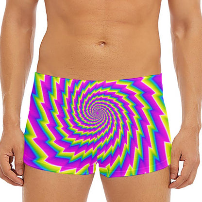 Abstract Twisted Moving Optical Illusion Men's Short Boxer Briefs