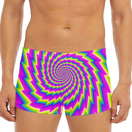 Abstract Twisted Moving Optical Illusion Men's Short Boxer Briefs