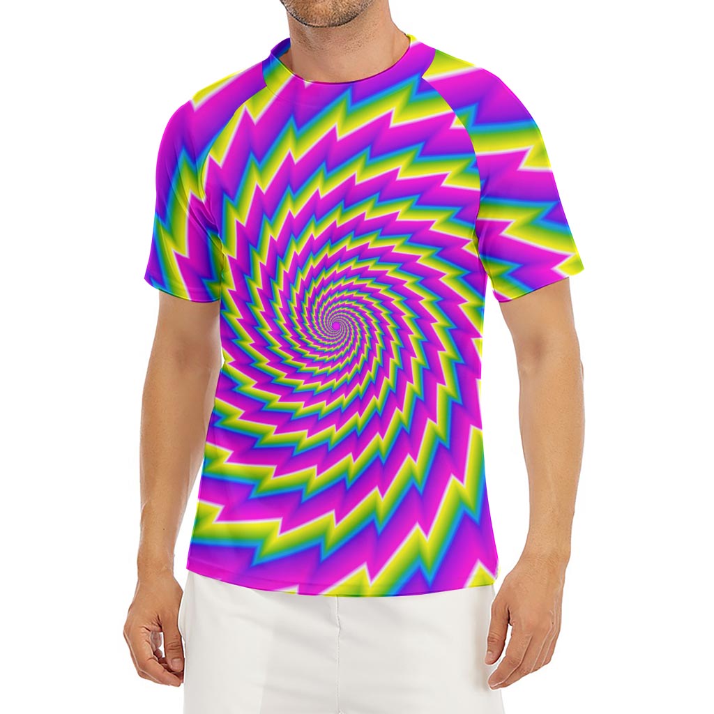 Abstract Twisted Moving Optical Illusion Men's Short Sleeve Rash Guard