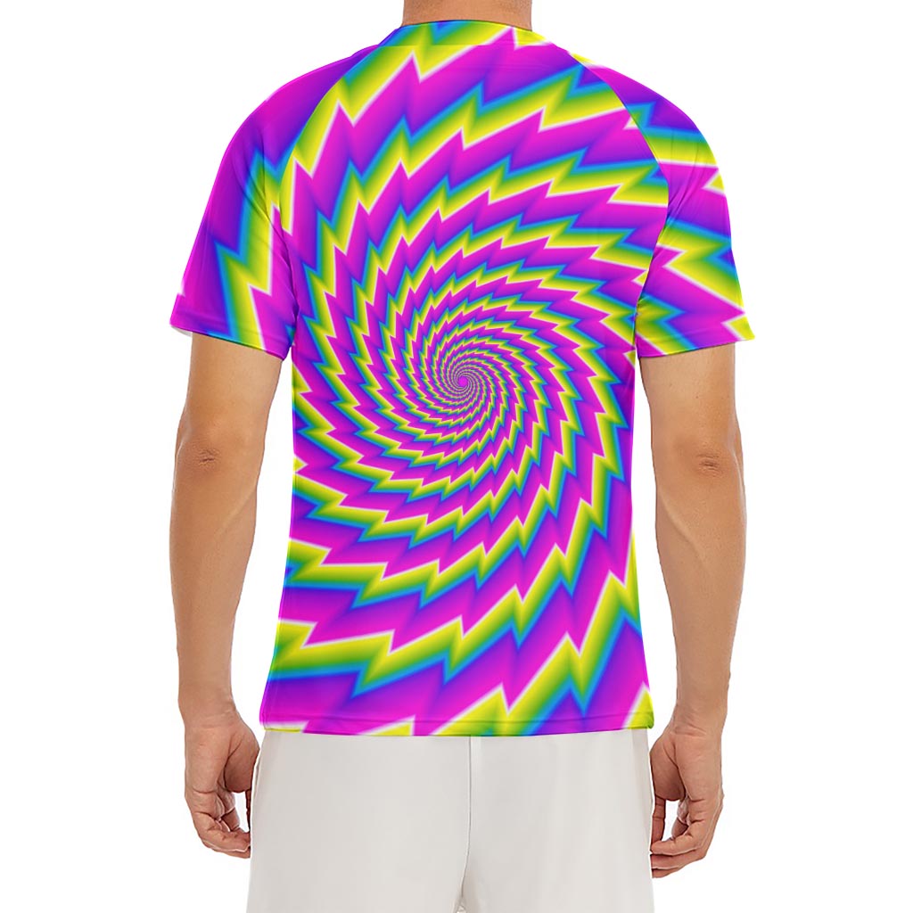 Abstract Twisted Moving Optical Illusion Men's Short Sleeve Rash Guard