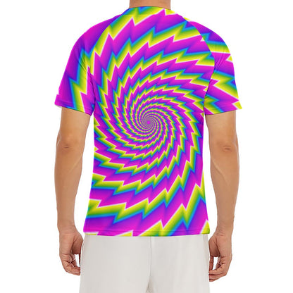 Abstract Twisted Moving Optical Illusion Men's Short Sleeve Rash Guard