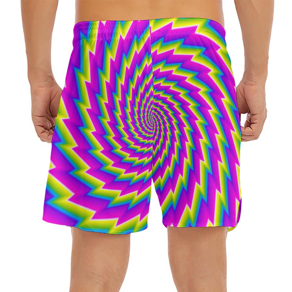 Abstract Twisted Moving Optical Illusion Men's Split Running Shorts