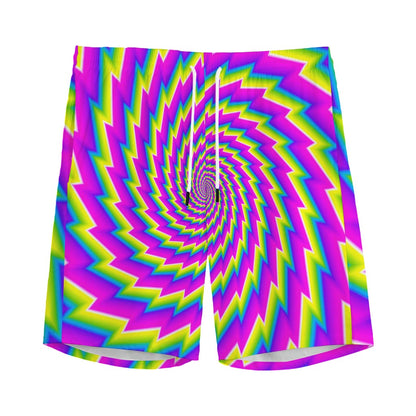 Abstract Twisted Moving Optical Illusion Men's Sports Shorts