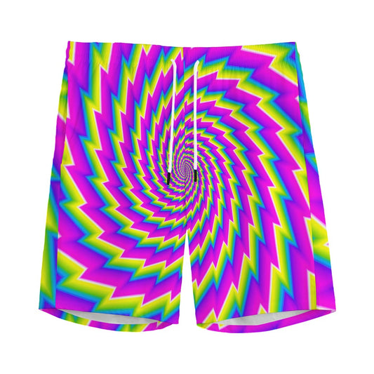 Abstract Twisted Moving Optical Illusion Men's Sports Shorts