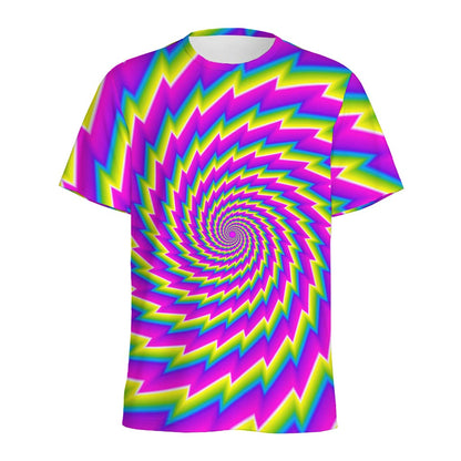 Abstract Twisted Moving Optical Illusion Men's Sports T-Shirt