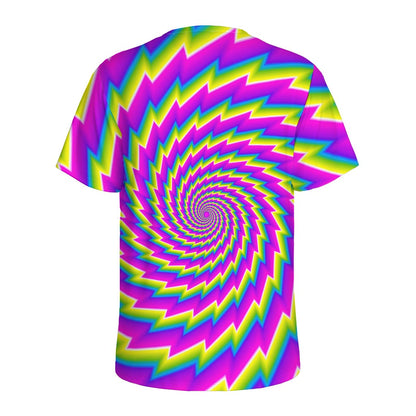 Abstract Twisted Moving Optical Illusion Men's Sports T-Shirt