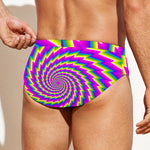 Abstract Twisted Moving Optical Illusion Men's Swim Briefs