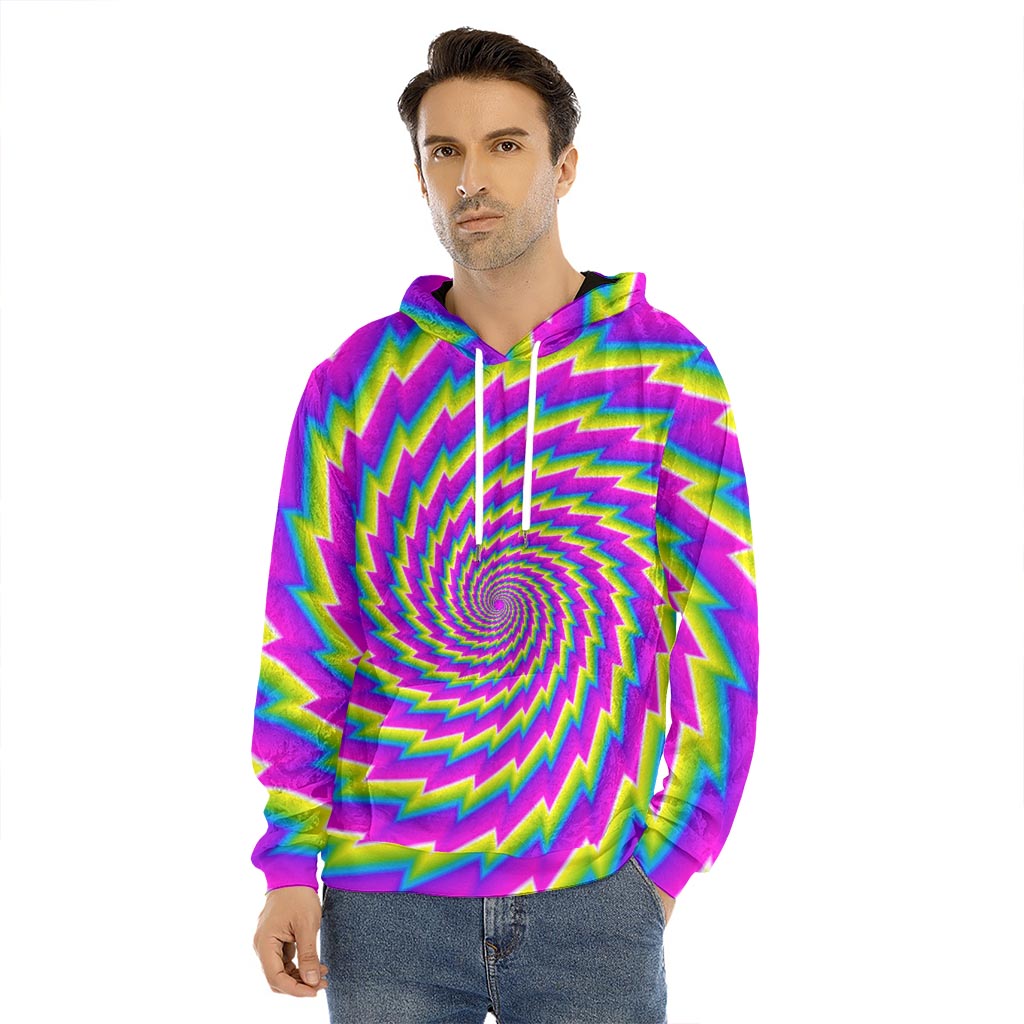 Abstract Twisted Moving Optical Illusion Men's Velvet Pullover Hoodie