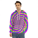Abstract Twisted Moving Optical Illusion Men's Velvet Pullover Hoodie
