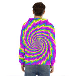Abstract Twisted Moving Optical Illusion Men's Velvet Pullover Hoodie