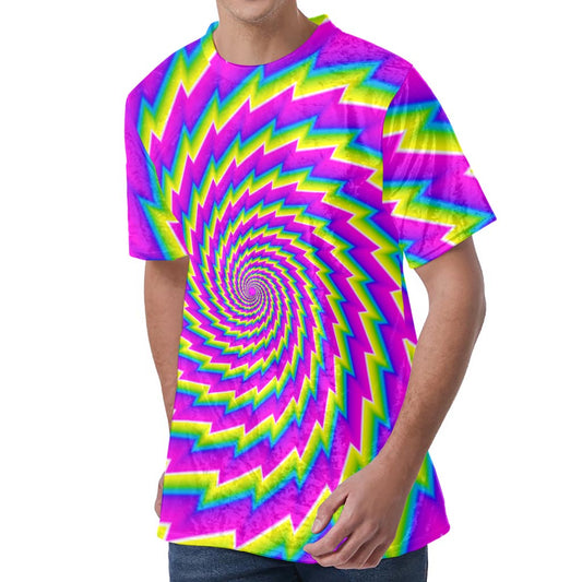 Abstract Twisted Moving Optical Illusion Men's Velvet T-Shirt