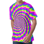 Abstract Twisted Moving Optical Illusion Men's Velvet T-Shirt