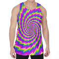 Abstract Twisted Moving Optical Illusion Men's Velvet Tank Top