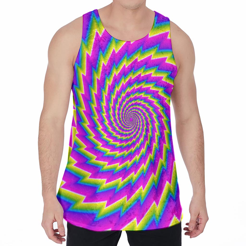 Abstract Twisted Moving Optical Illusion Men's Velvet Tank Top