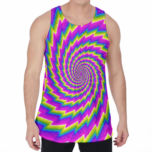 Abstract Twisted Moving Optical Illusion Men's Velvet Tank Top