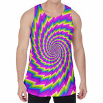 Abstract Twisted Moving Optical Illusion Men's Velvet Tank Top