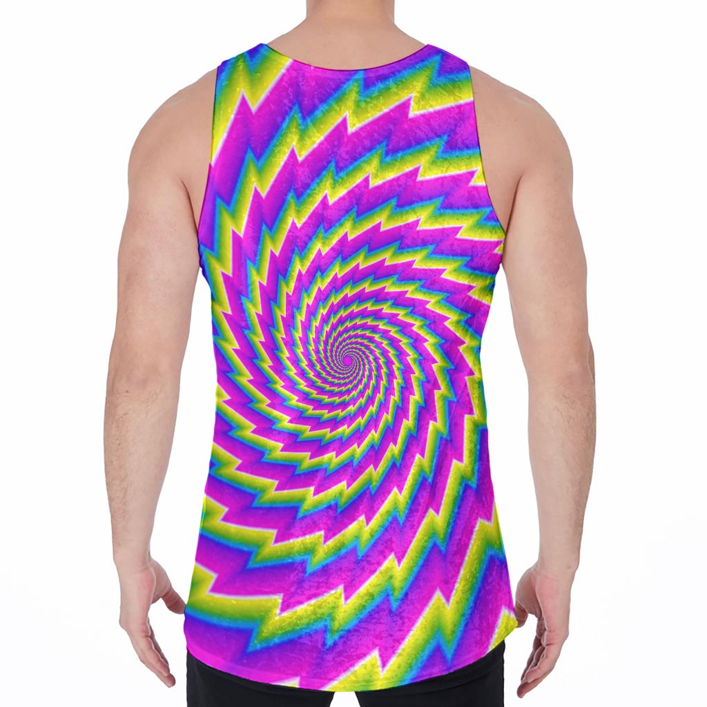 Abstract Twisted Moving Optical Illusion Men's Velvet Tank Top