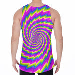 Abstract Twisted Moving Optical Illusion Men's Velvet Tank Top