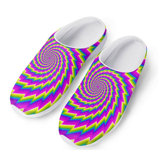 Abstract Twisted Moving Optical Illusion Mesh Casual Shoes