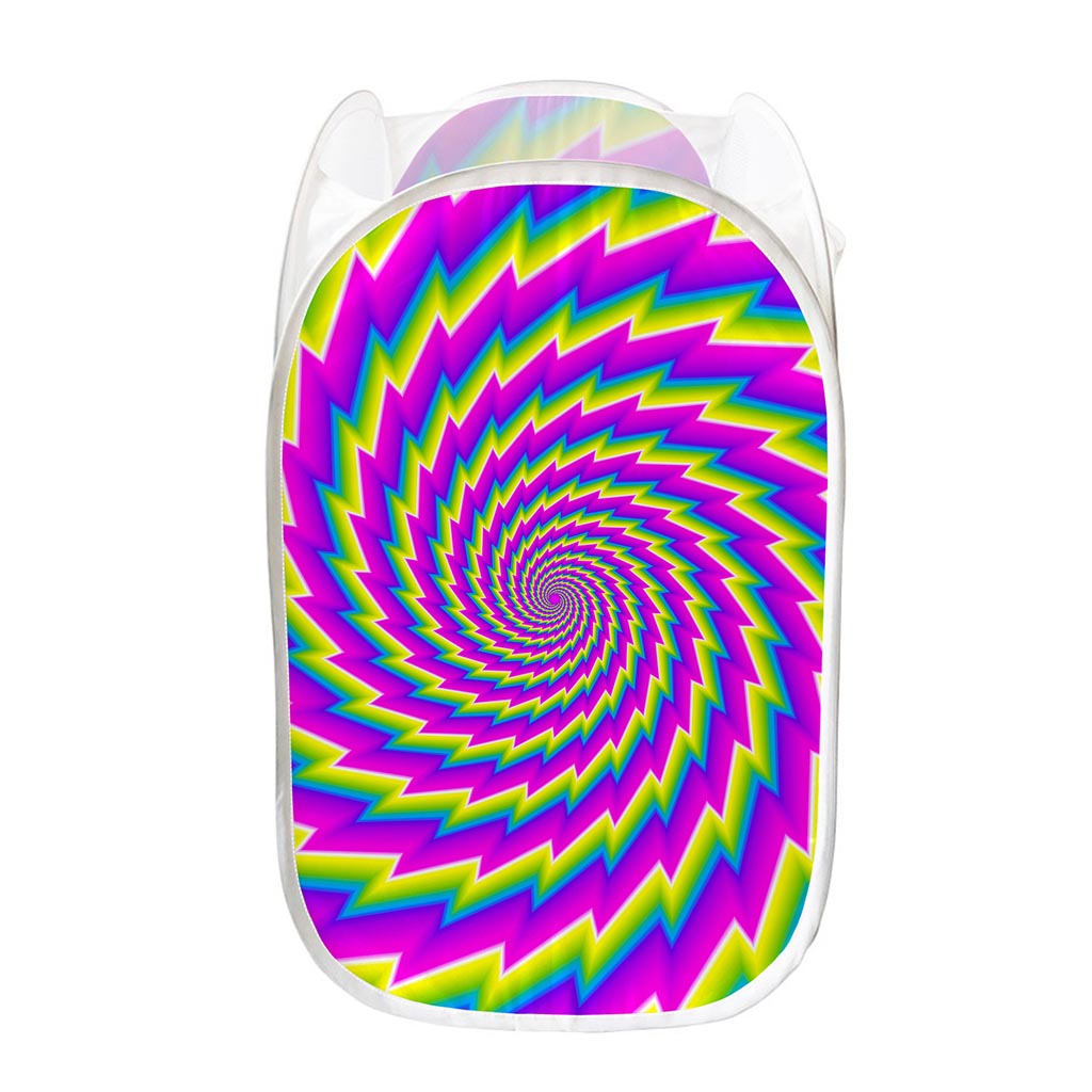 Abstract Twisted Moving Optical Illusion Mesh Laundry Hamper
